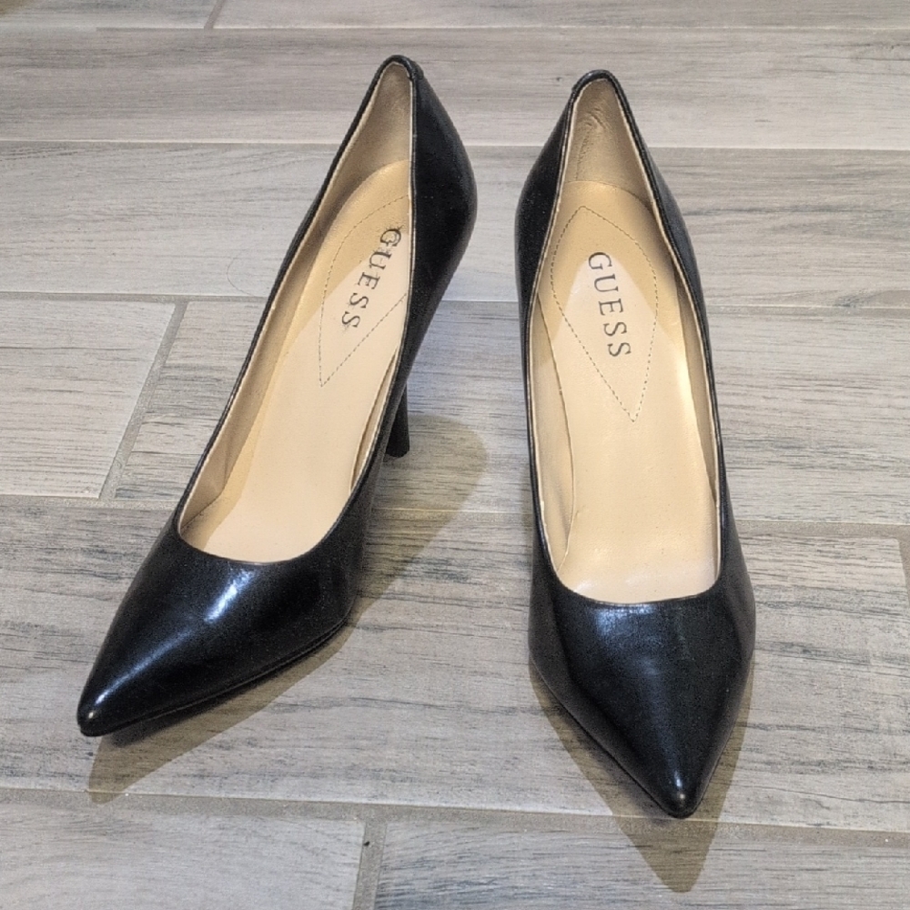 Guess Black Pleather Stiletto Heels
